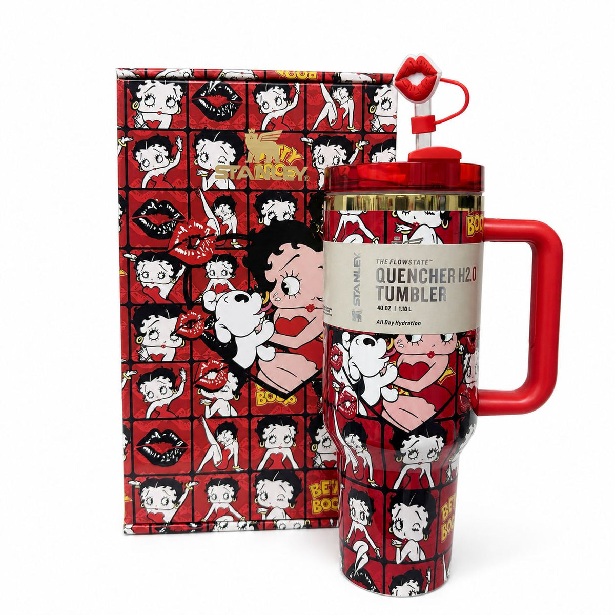 Betty Boop Red Pattern Tumbler 40 oz | BB Designs by GSK