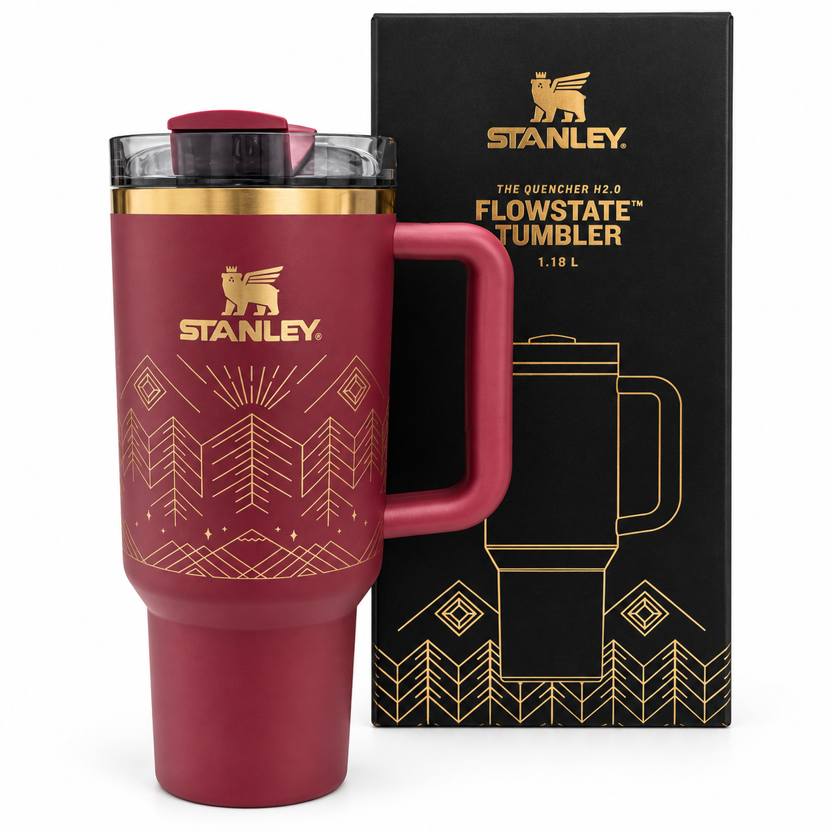 Burgundy Mountain Insulated Tumbler | BB Designs by GSK