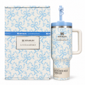 White Blue Bows Tumbler with Gift Box | BB Designs by GSK